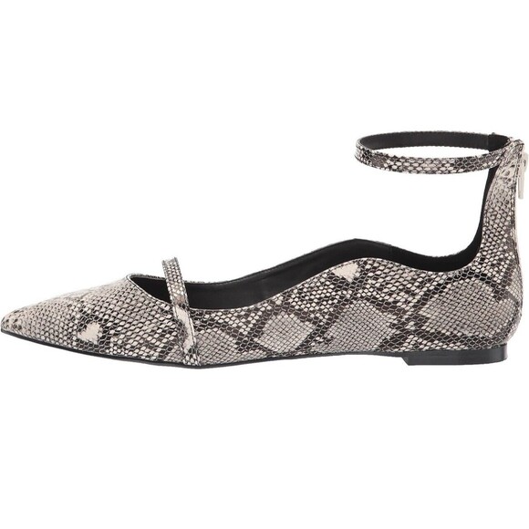 Rampage Blakely Flat Ballet Shoes Ankle Strap BW Snake Skin SZ 7 NWOB Preppy - Picture 10 of 10
